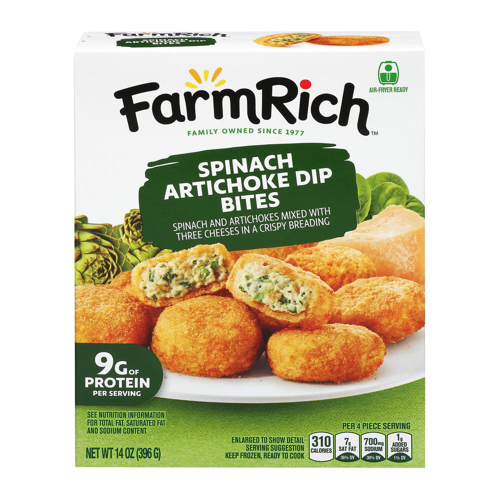 Farm Rich Spinach Artichoke Dip Bites, 14 oz