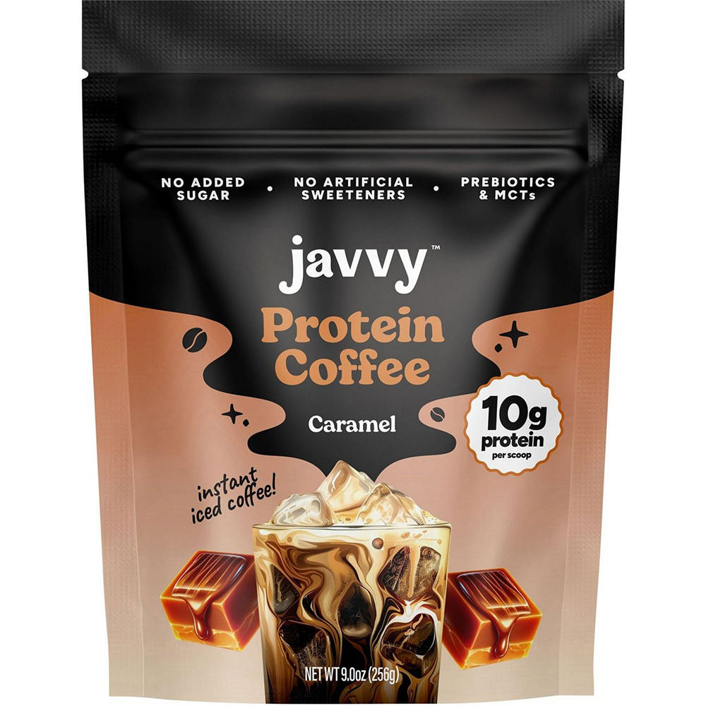 Javvy Protein Coffee Caramel Instant Iced Coffee, 9 oz