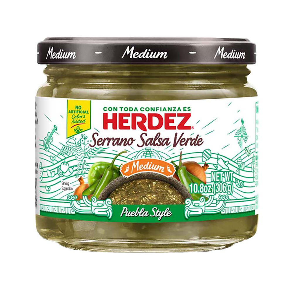 Herdez Serrano Salsa Verde Medium, 10.8 oz