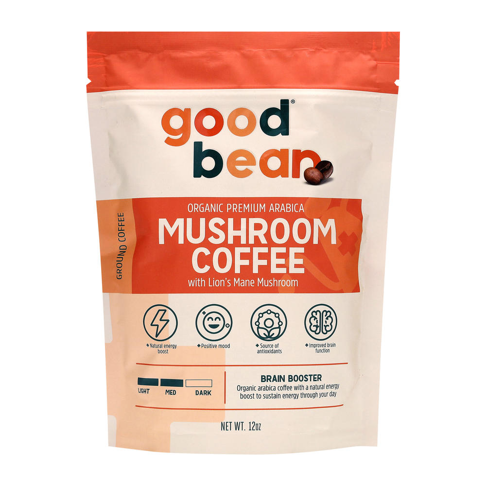 Good Bean Mushroom Brain Booster Ground Coffee, 12 oz