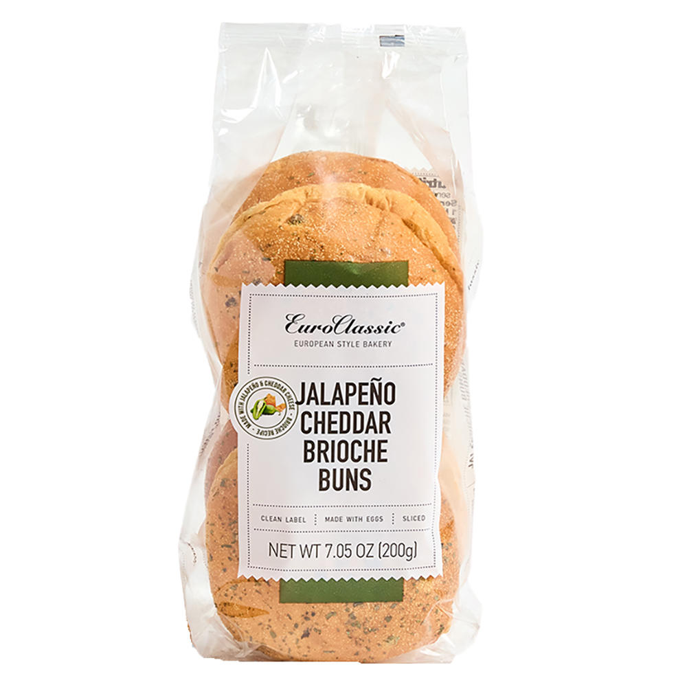 EuroPastry Jalapeno Cheddar Brioche Hamburger Buns, 7.05 oz