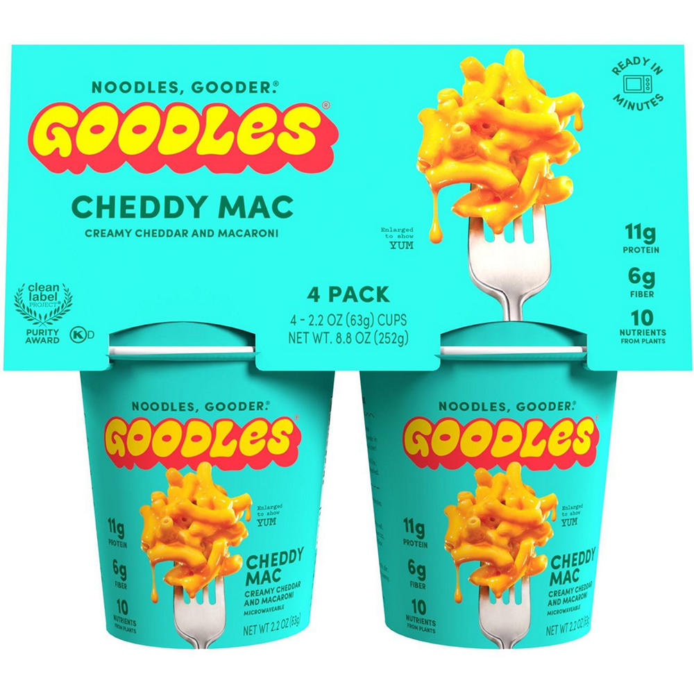 Goodles 11g Protein Cheddy Mac Creamy Cheddar and Macaroni Cups, 4 ct
