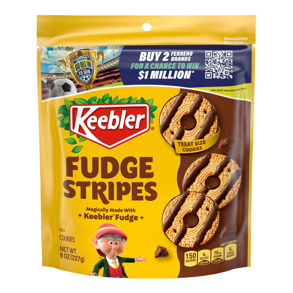 Keebler Fudge Stripes Cookies, 8 oz