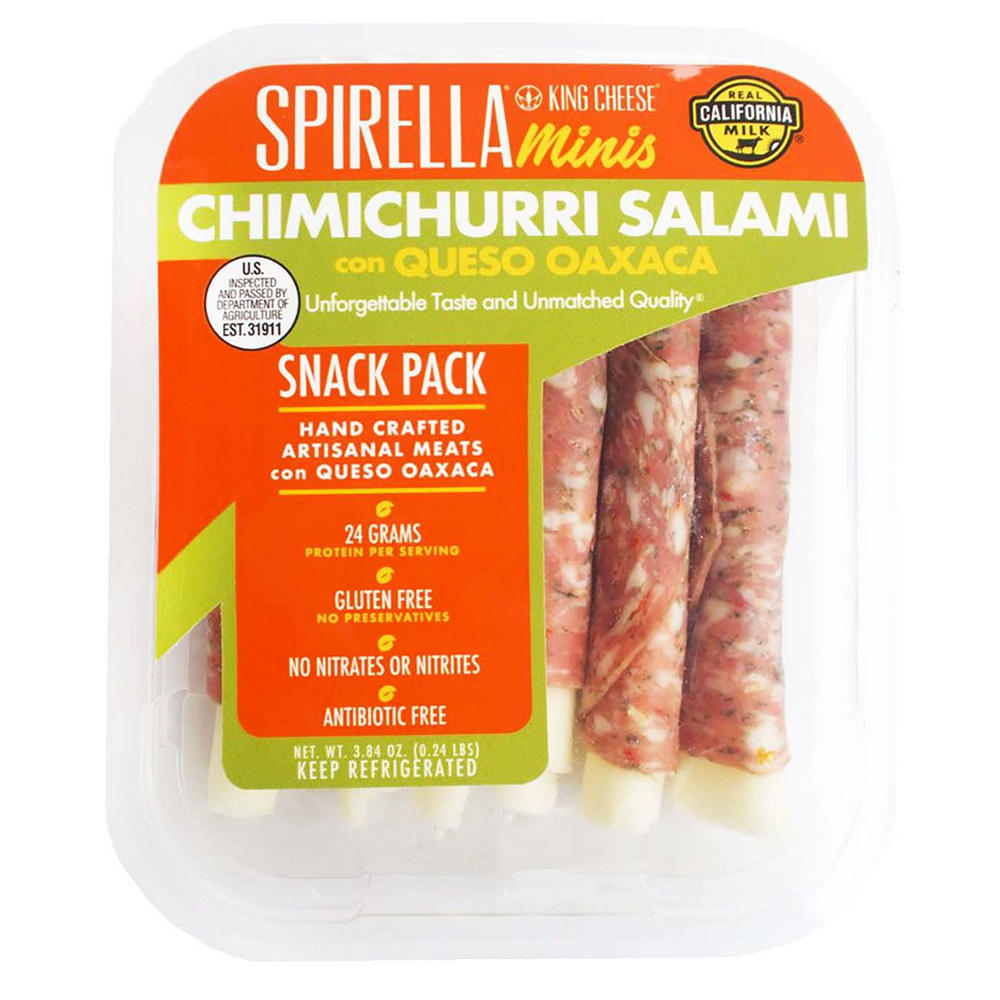 King Cheese Spirella Minis Snack Pack - Chimichurri Salami & Queso Oaxaca, 3.84 oz