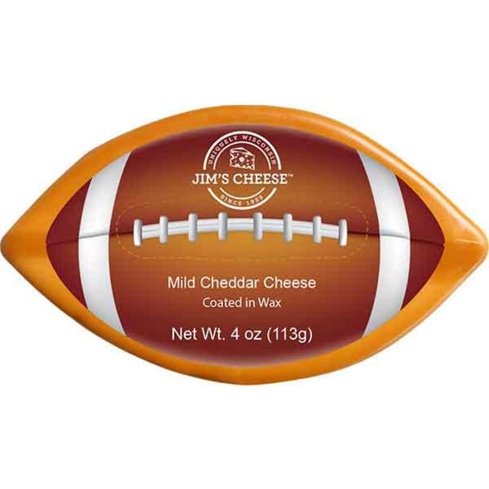 Jim's Cheese Mild Football Shaped Cheddar Cheese, 4 oz