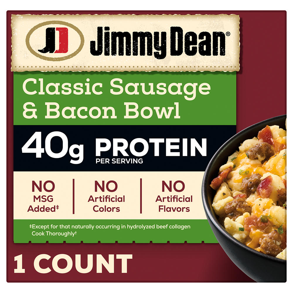 Jimmy Dean Classic Sausage & Bacon 40g Protein Breakfast Bowl, 7.25 oz