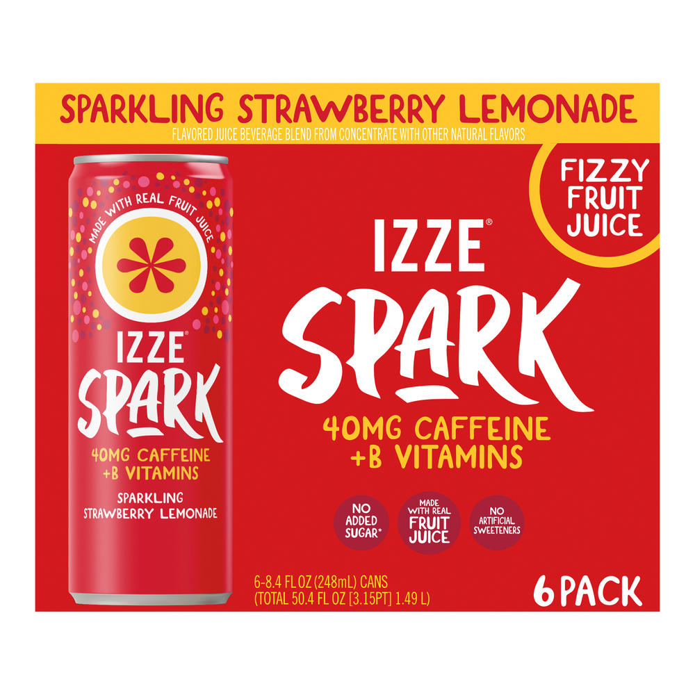 Izze Spark - Sparkling Strawberry Lemonade 6 pk Cans, 8.4 oz