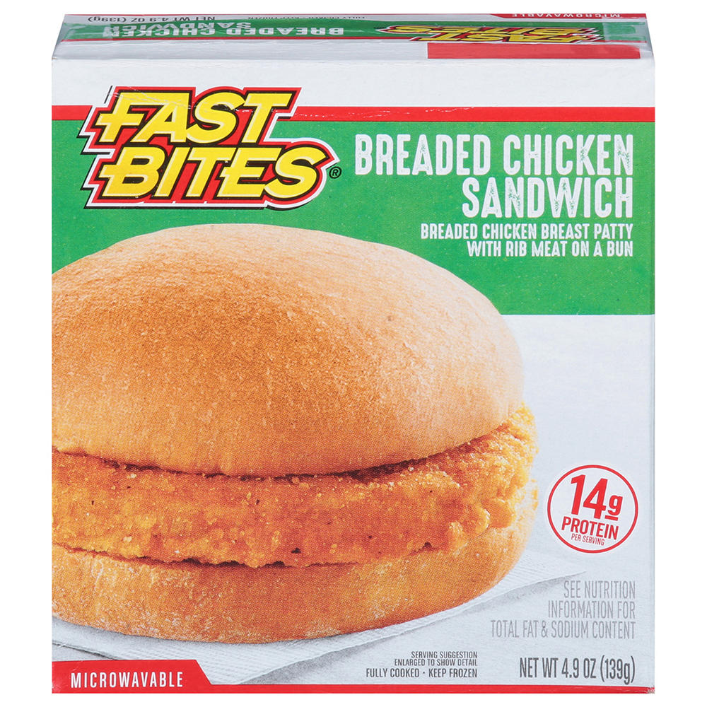 Fast Bites Breaded Chicken Sandwich, 4.9 oz