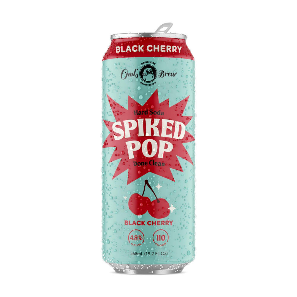 Owl's Brew Spiked Pop - Black Cherry, 19.2 oz