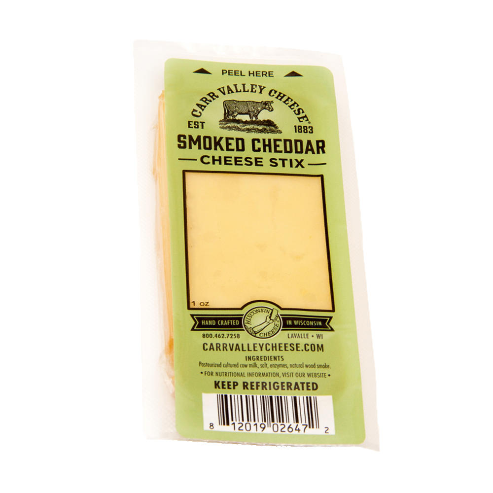Carr Valley Cheese Smoked Cheddar Snack Cheese Stix, 1 oz