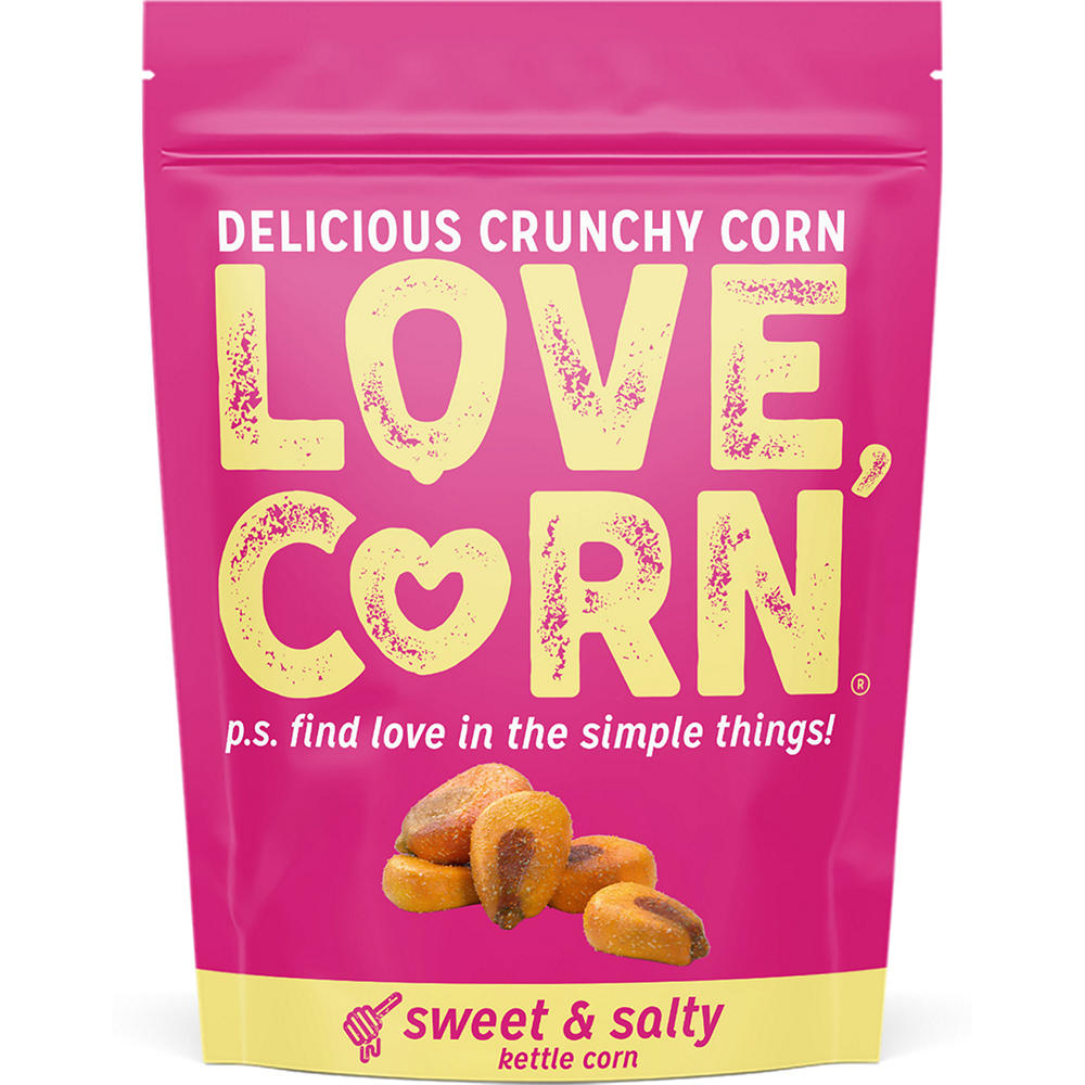LOVE CORN Crunchy Kettle Corn Snack - Sweet & Salty, 3.5 oz