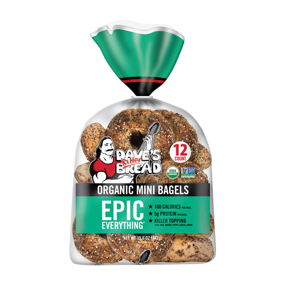 Dave's Killer Bread Organic Mini Bagels Epic Everything, 12 ct