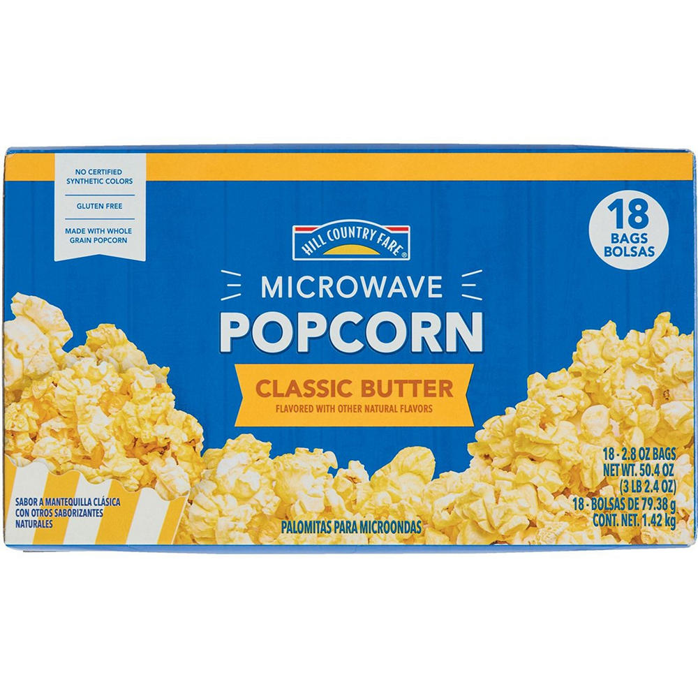 Hill Country Fare Classic Butter Microwave Popcorn Bags, 18 ct