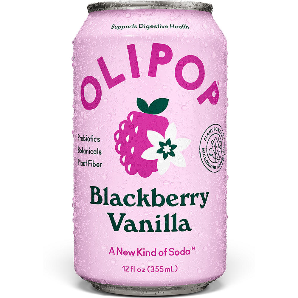 Olipop Prebiotic Soda - Blackberry Vanilla, 12 oz