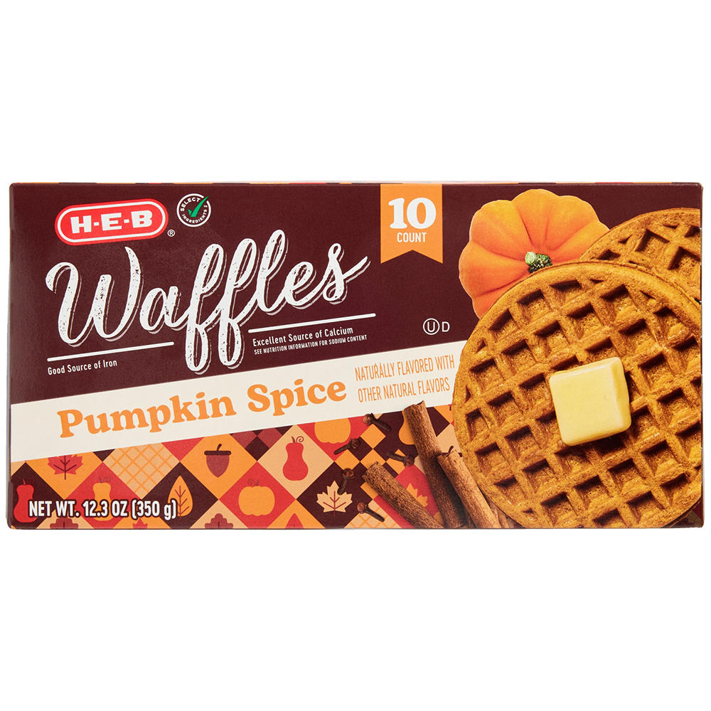 H-E-B Pumpkin Spice Frozen Waffles, 10 ct