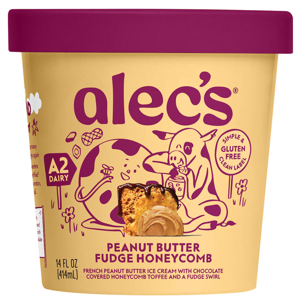 Alec's Peanut Butter Fudge Honeycomb Ice Cream, 14 oz