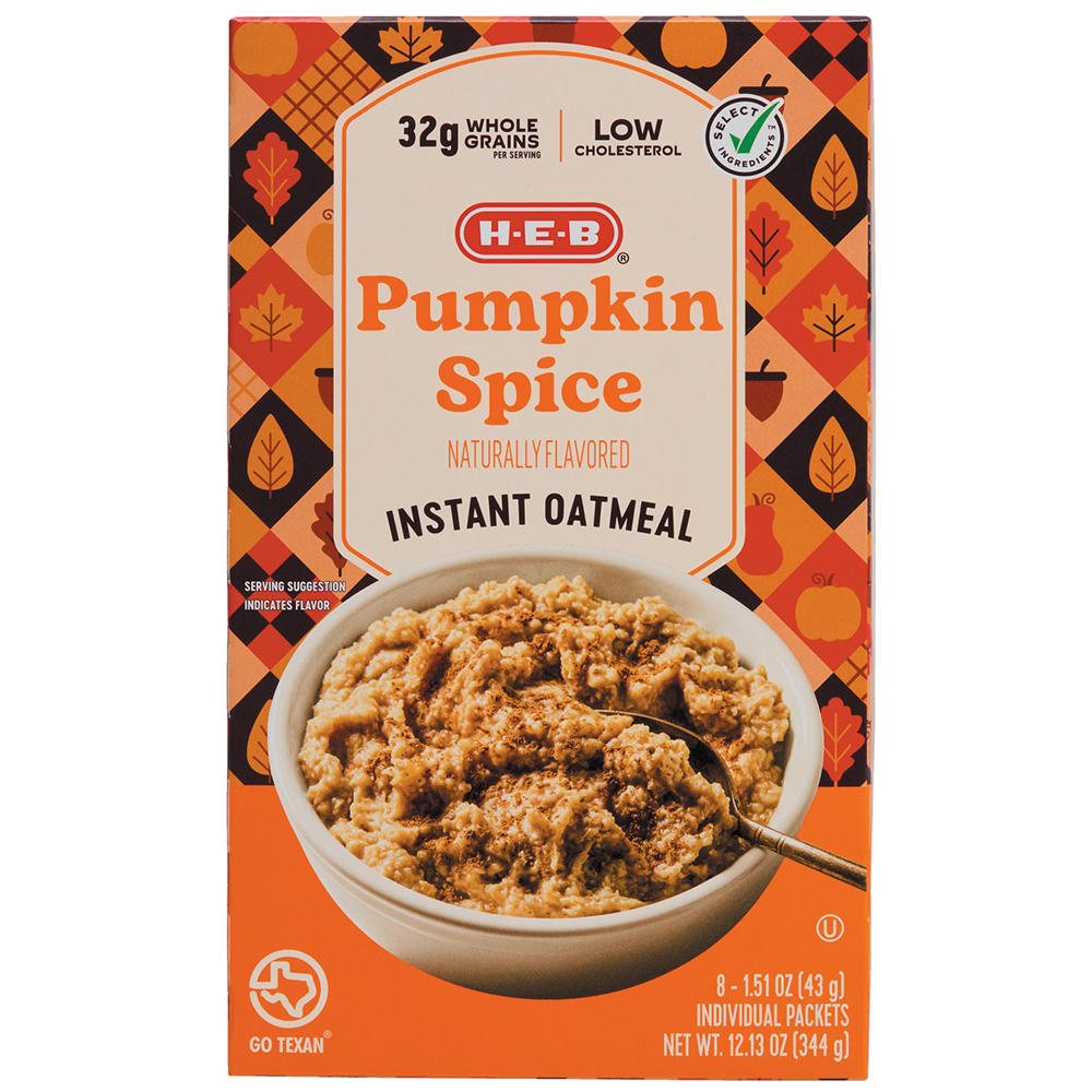 H-E-B Pumpkin Spice Instant Oatmeal, 8 ct