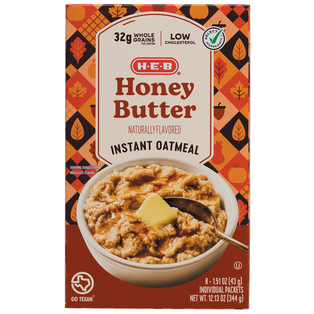 H-E-B Honey Butter Instant Oatmeal, 8 ct