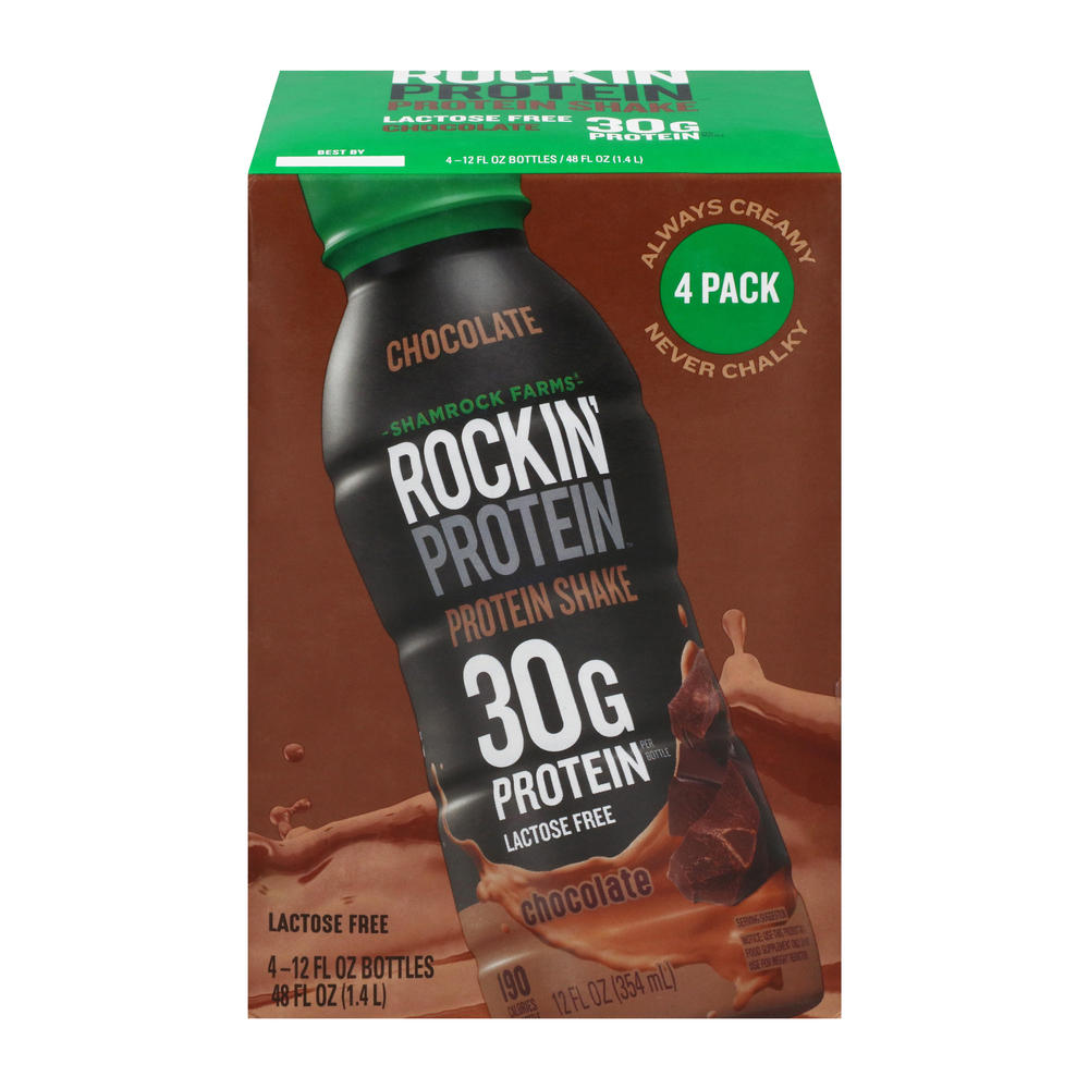 Shamrock Farms Rockin' Protein Chocolate Shake 4 pk, 12 oz