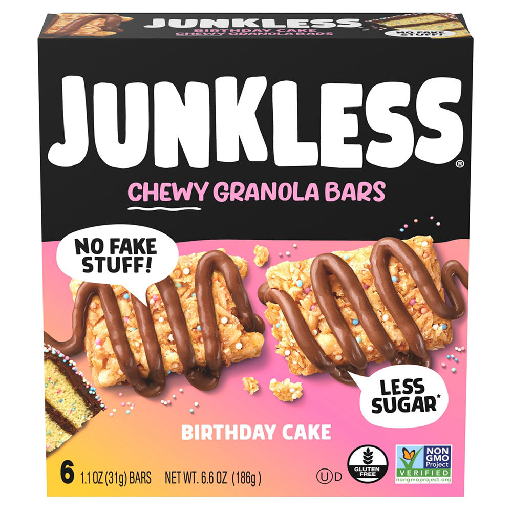 Junkless Chewy Granola Birthday Cake Bars, 6 ct