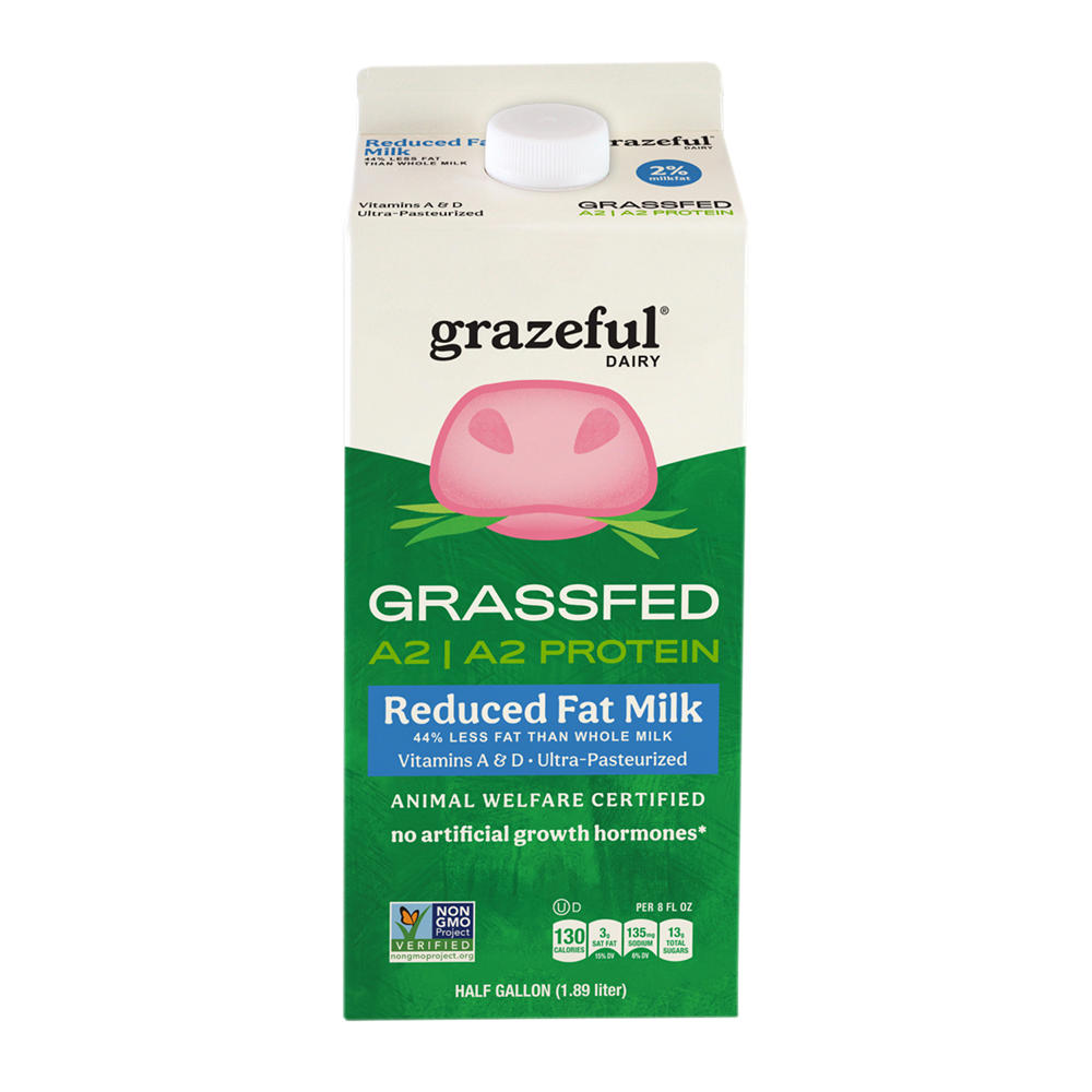 Grazeful Dairy Reduced Fat 2% Milk, 64 oz