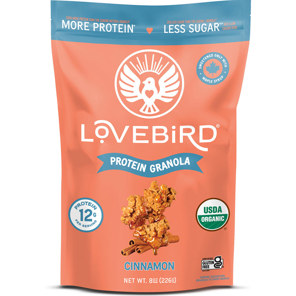 Lovebird Organic Cinnamon Protein Granola, 8 oz