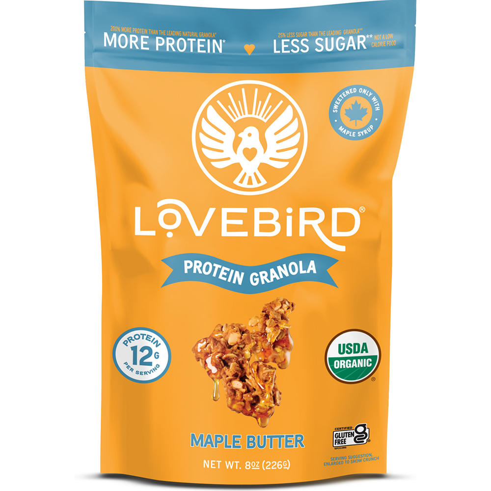 Lovebird Organic Maple Butter Protein Granola, 8 oz