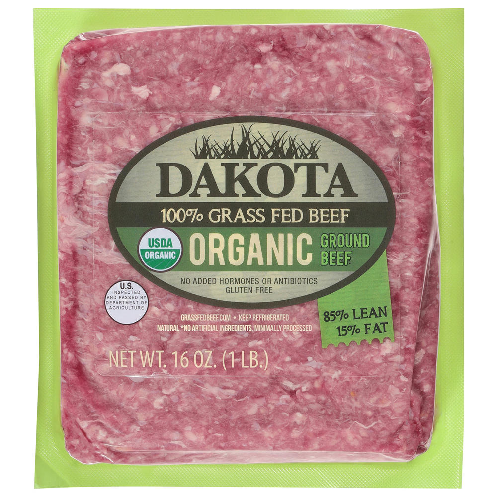 Dakota Dakota Grass Fed Beef Organic Ground Beef 85/15, 16 oz