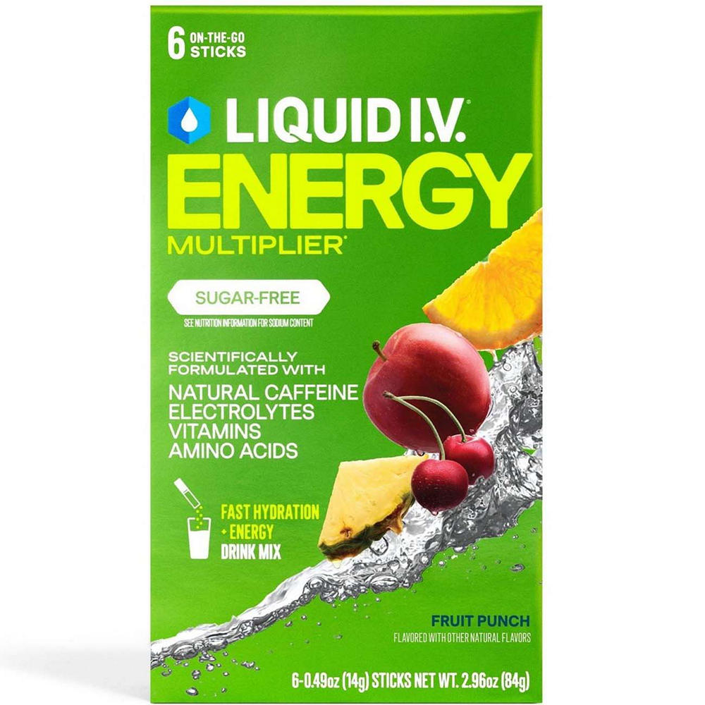 Liquid I.V. Energy Multiplier Electrolyte Drink Mix Sticks - Fruit Punch, 6 ct