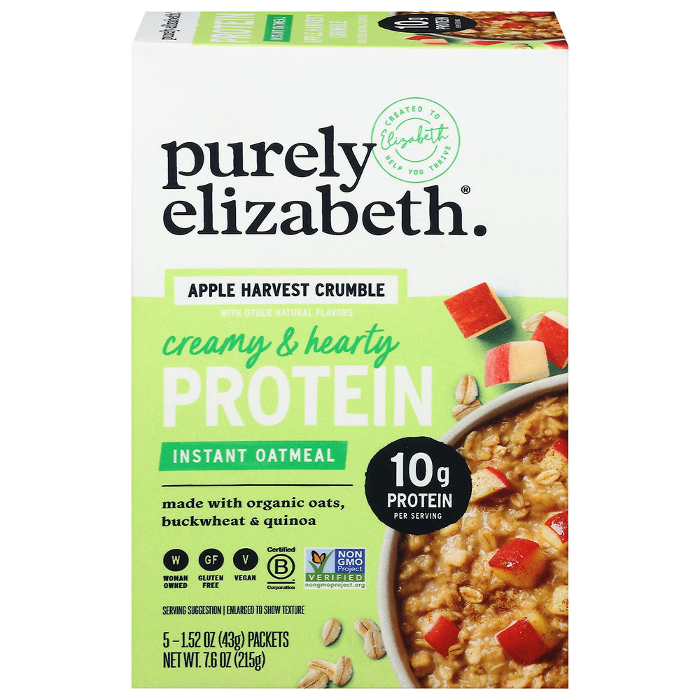 Purely Elizabeth Apple Harvest Crumble Instant Oatmeal, 5 ct, 1.52 oz