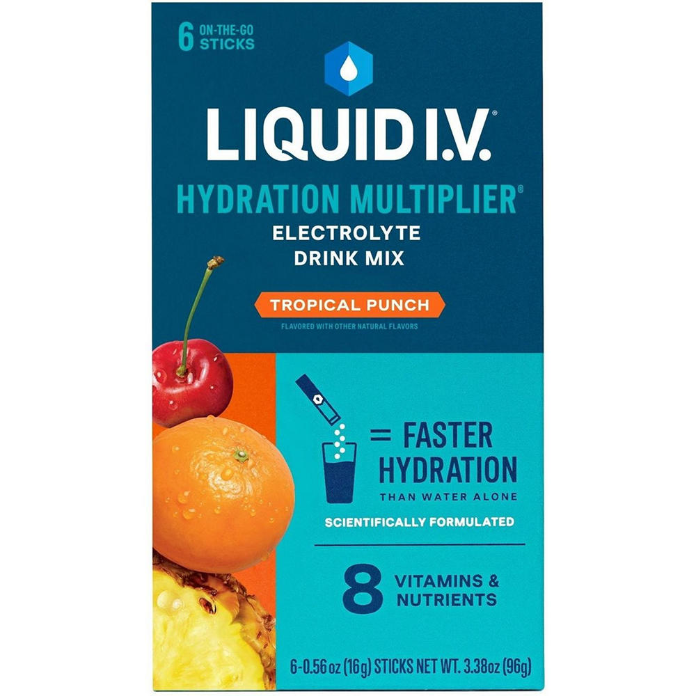 Liquid I.V. Hydration Multiplier Electrolyte Drink Mix Sticks - Tropical Punch, 6 ct