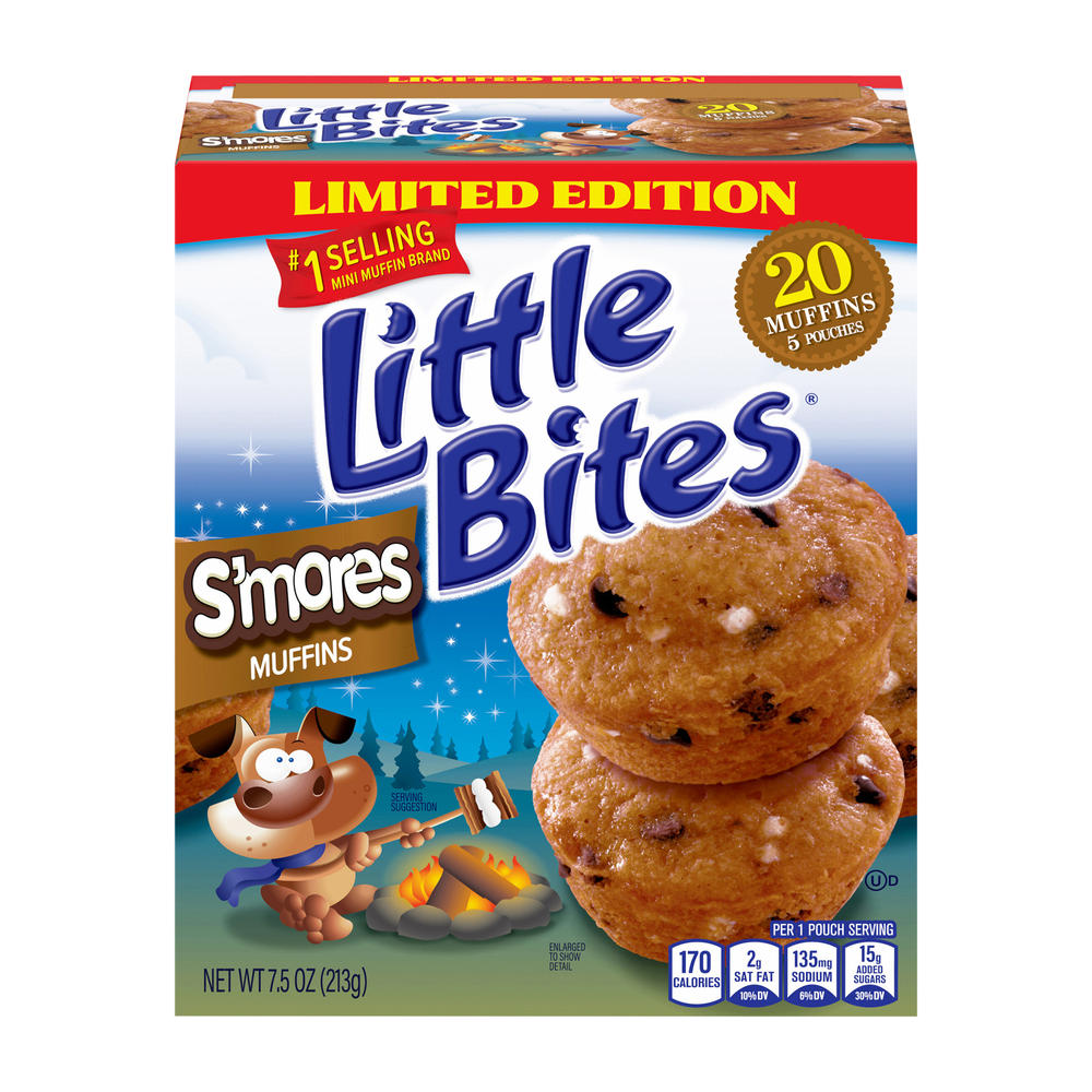 Entenmann's Little Bites S'mores Mini Muffins Snack Packs, 5 ct