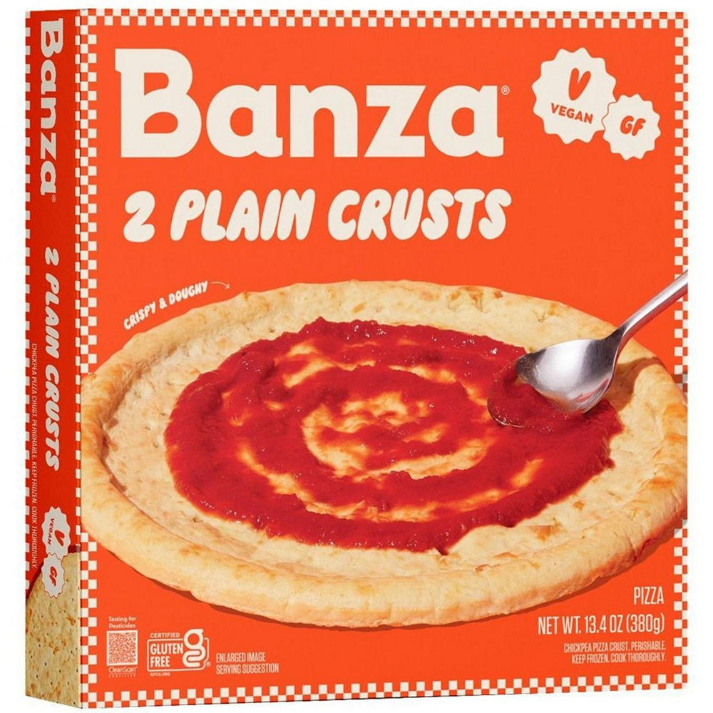 Banza Plain Gluten Free Frozen Pizza Crusts, 2 ct