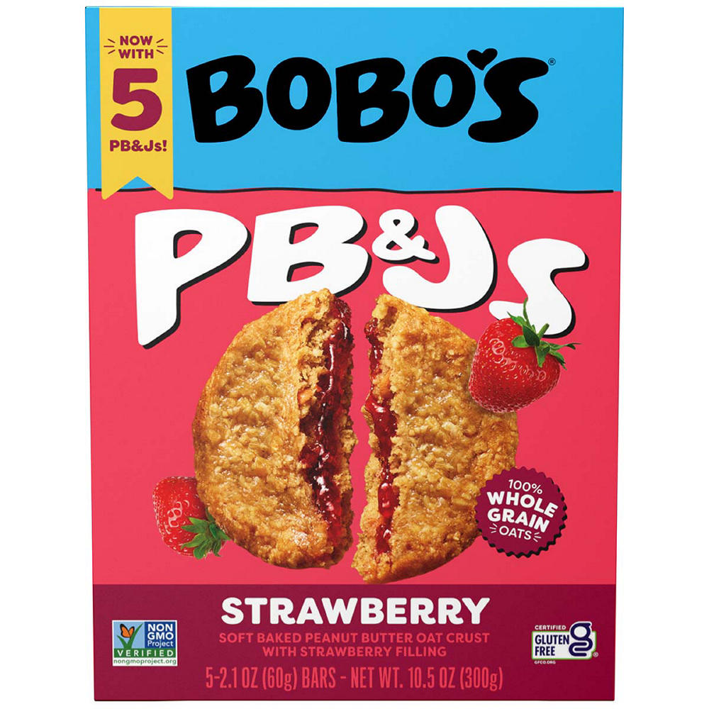 Bobo's PB&Js Strawberry Oat Bars, 5 ct