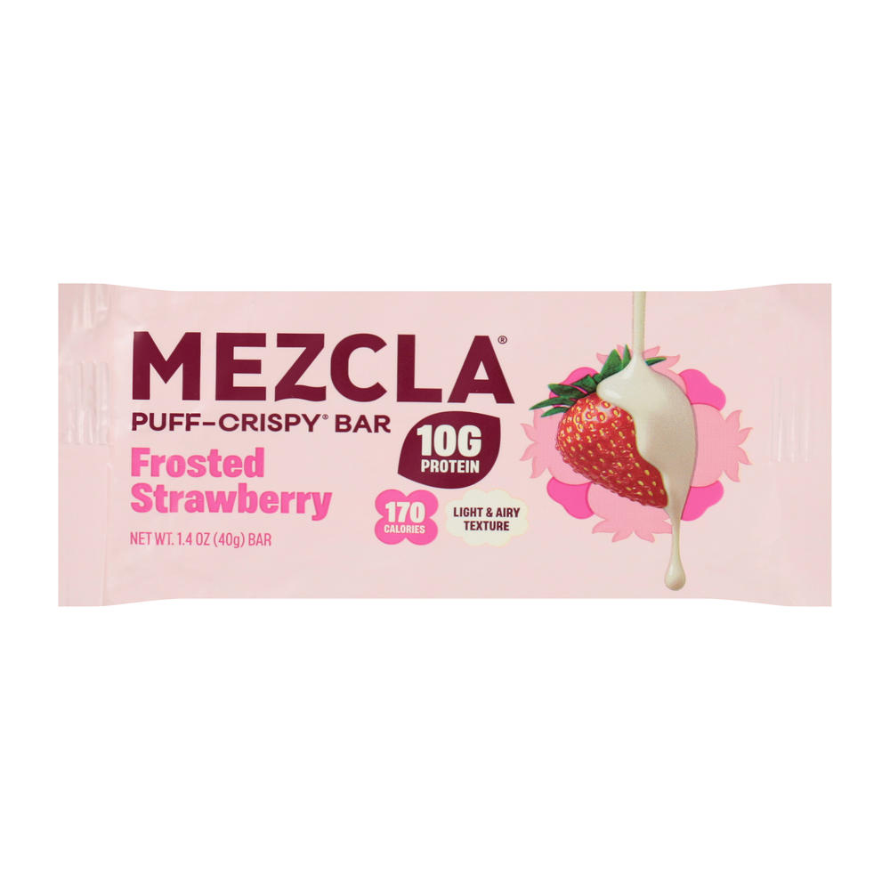 Mezcla Puff Crispy Bar Frosted Strawberry, 1.4 oz
