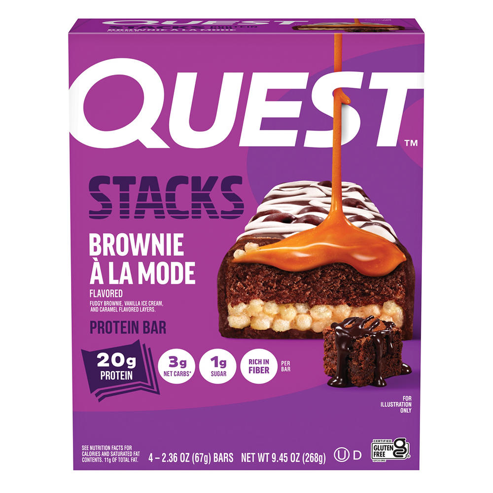 Quest Stacks Protein Bar Brownie A La Mode, 4 ct