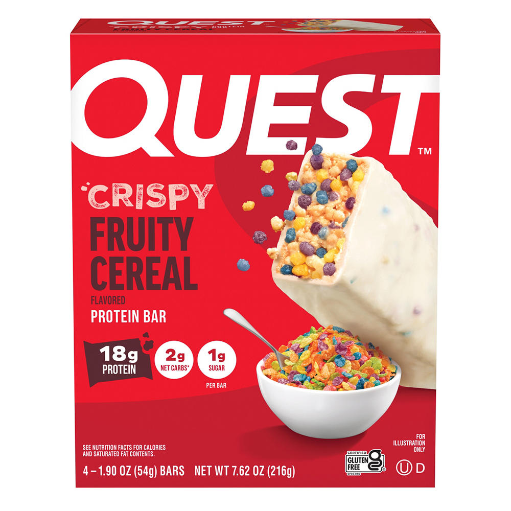 Quest Crispy Protein Bar Fruity Cereal, 4 ct