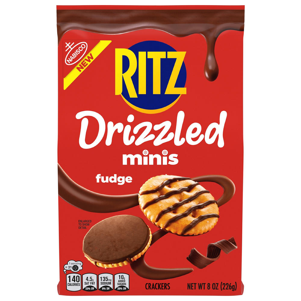 Ritz Drizzled Minis Fudge Crackers, 8 oz