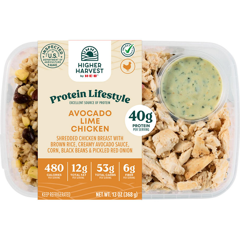 Higher Harvest by H-E-B 40g Protein Lifestyle Meal - Avocado Lime Chicken, 13 oz