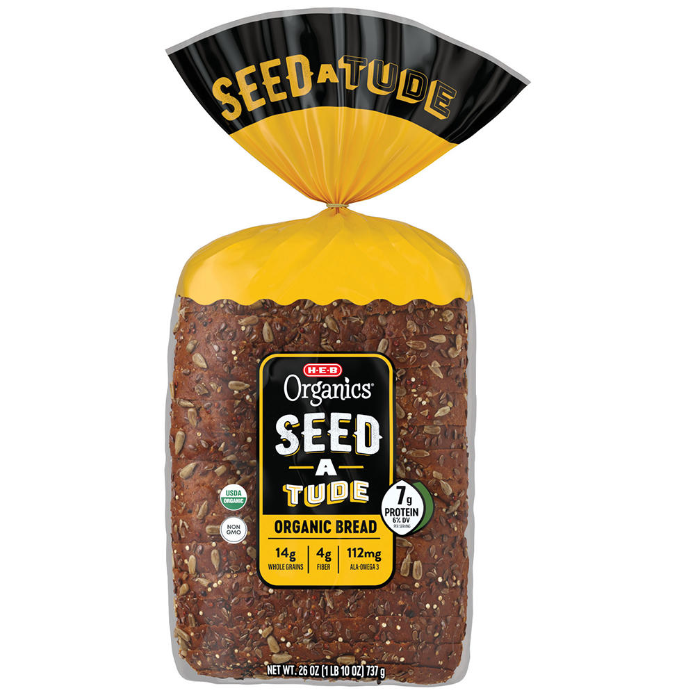 H-E-B Organics Seedatude Sliced Bread, 26 oz