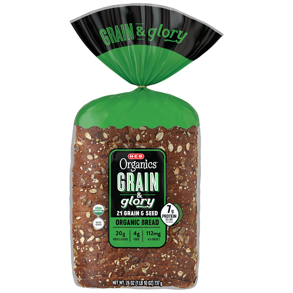 H-E-B Organics Grain & Glory Sliced Bread, 26 oz