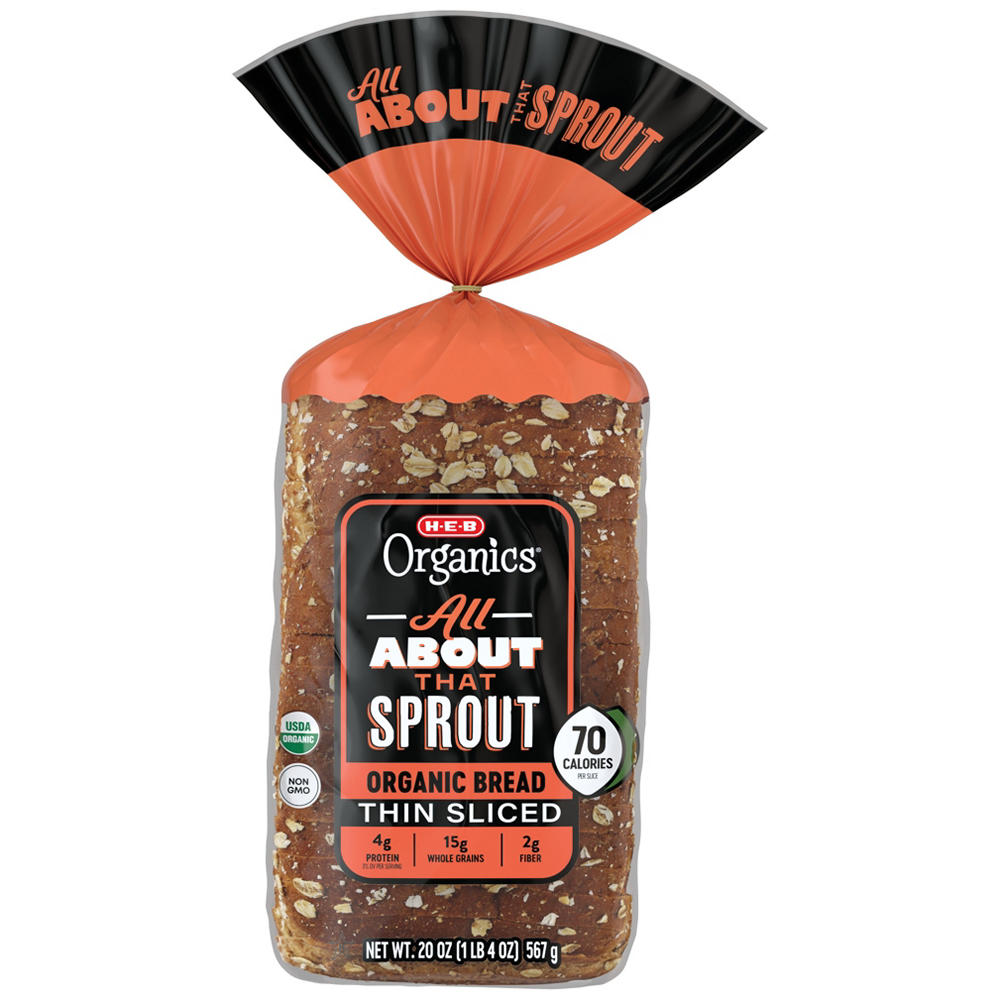 H-E-B Organics All About That Sprout Thin Sliced Wheat Bread, 20 oz