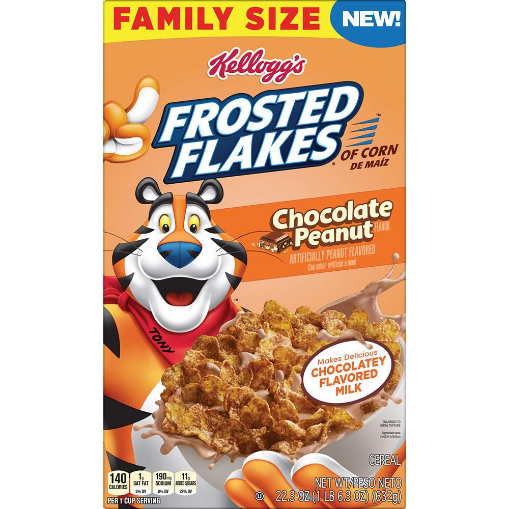 Kellogg's Frosted Flakes Chocolate Peanut Cereal - Family Size, 22.3 oz