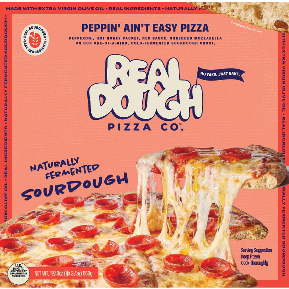 Real Dough Pizza Co. Peppin' Ain't Easy Frozen Pizza, 19.4 oz