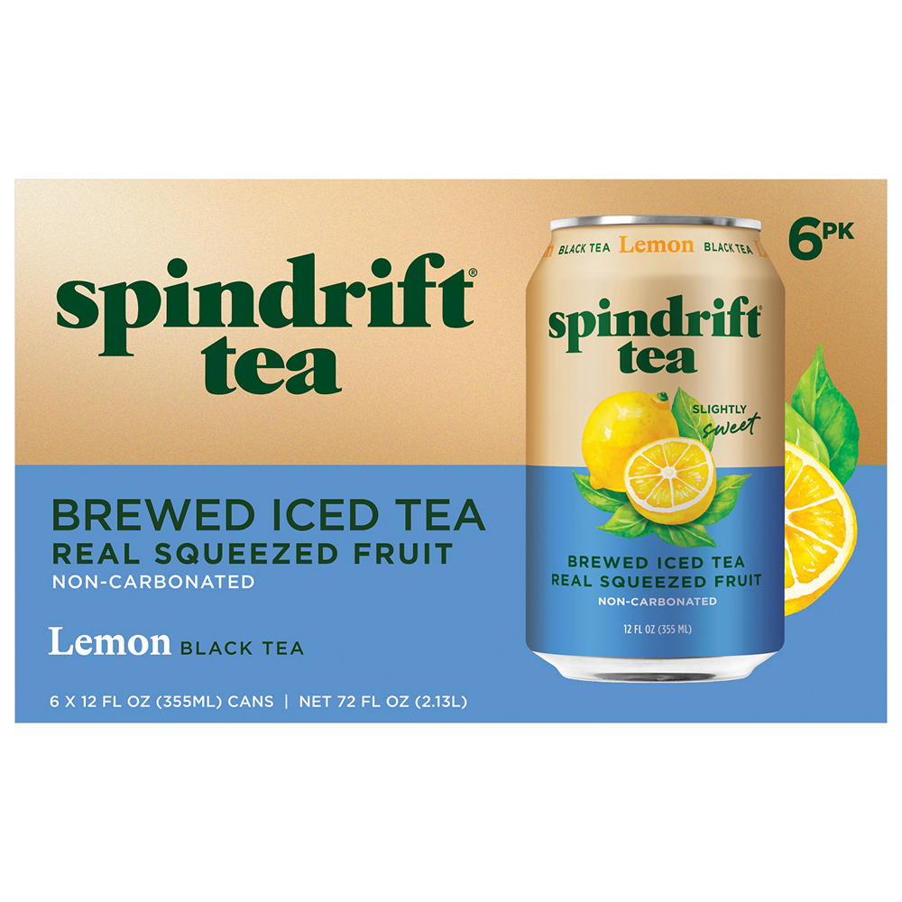 Spindrift Lemon Black Tea 6 pk Cans, 12 oz