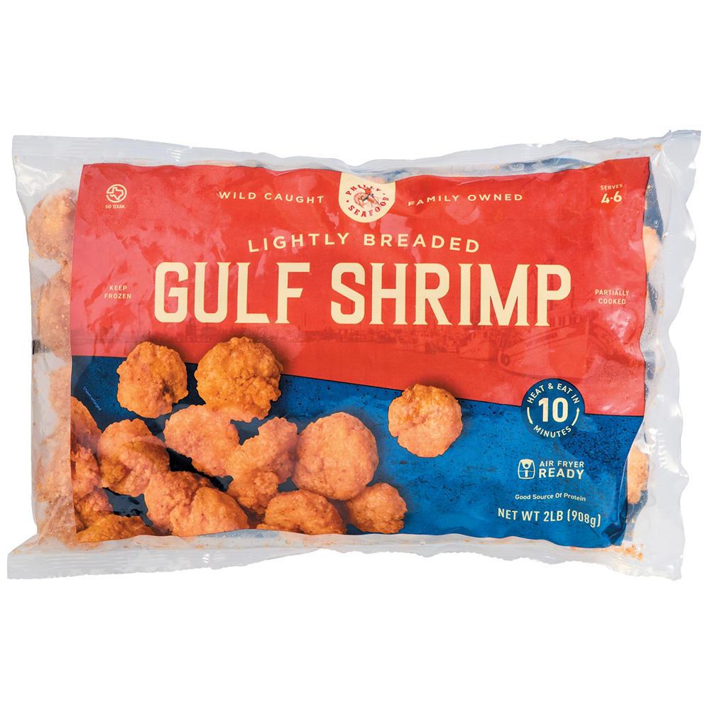 Philly Seafood Frozen Lightly Breaded Gulf Shrimp, 32 oz