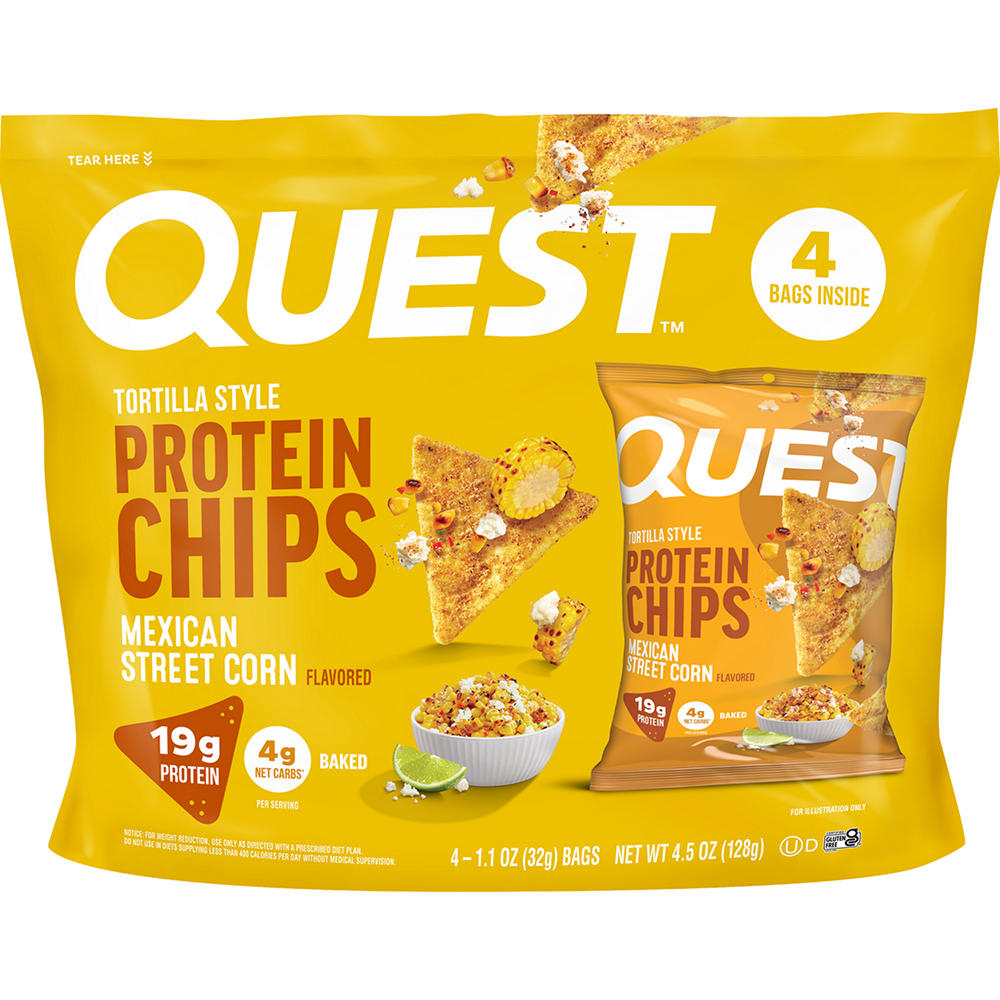 Quest Tortilla Style Protein Chips Mexican Street Corn, 4 ct