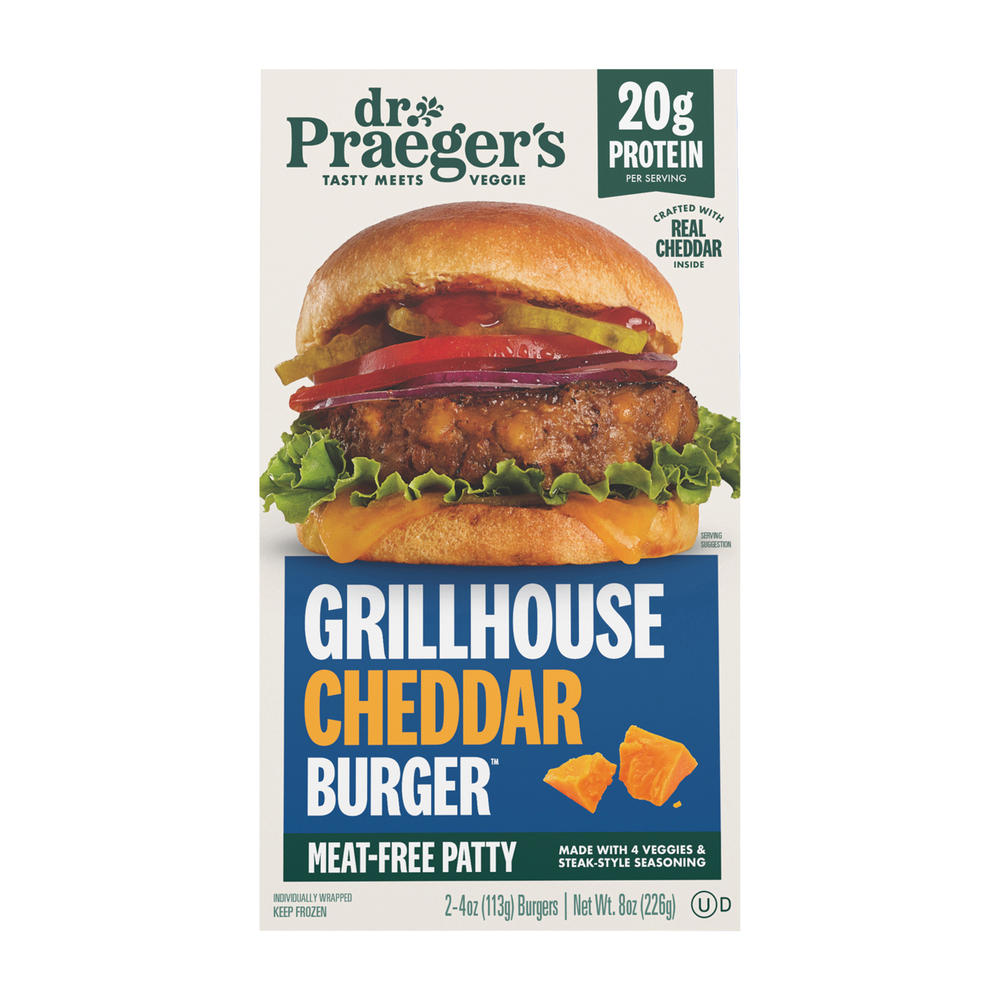 Dr. Praeger's Grillhouse Cheddar Veggie Burgers, 2 ct