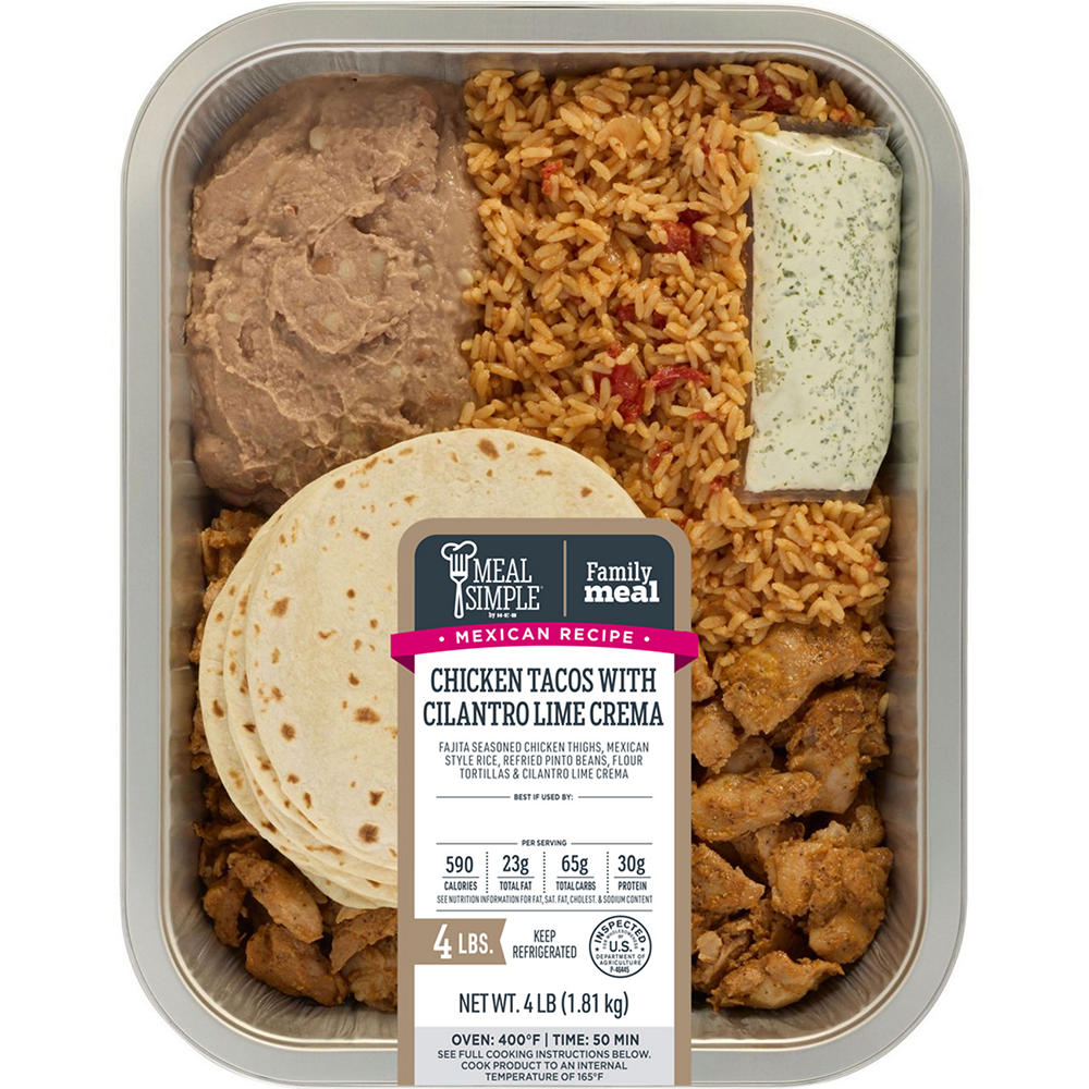 Meal Simple by H-E-B Family Meal - Chicken Fajita Tacos, Rice & Beans, 4 lbs