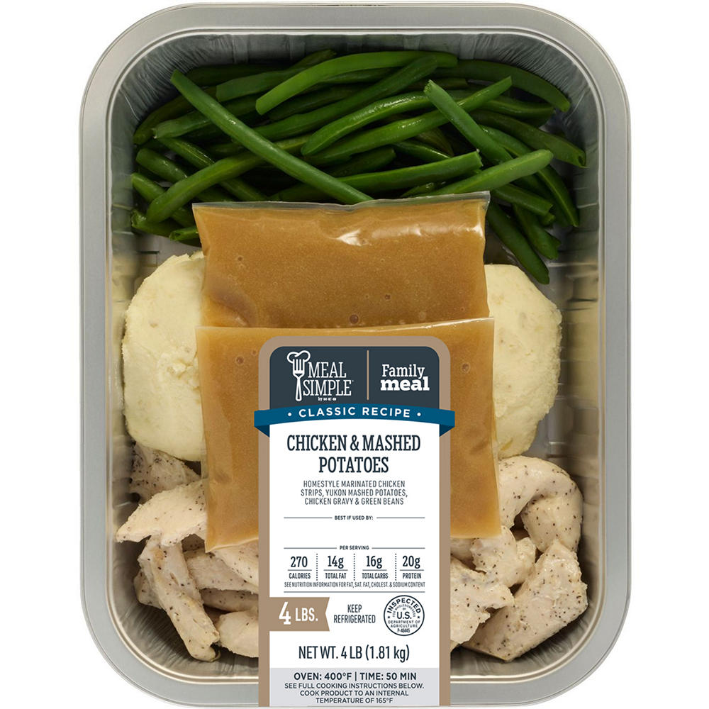 Meal Simple by H-E-B Family Meal - Chicken, Green Beans & Mashed Potatoes, 4 lbs